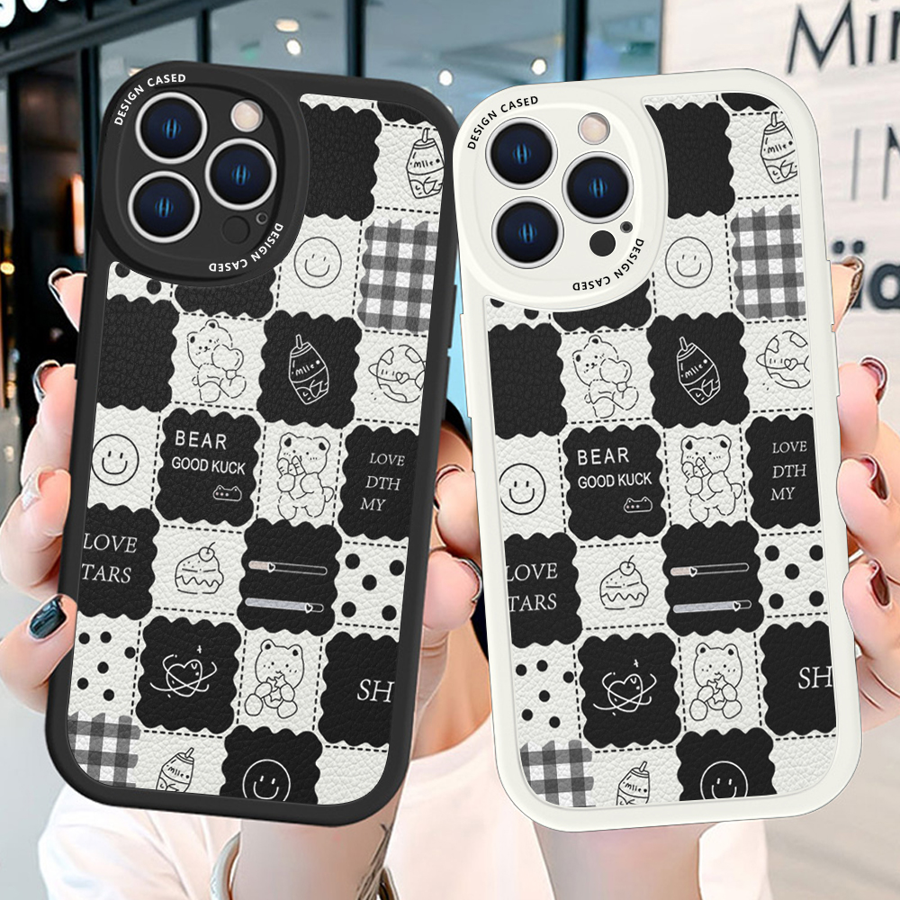 Jizetin for Vivo V9 Y85 Back Cover Bear Daily Activity Lambskin