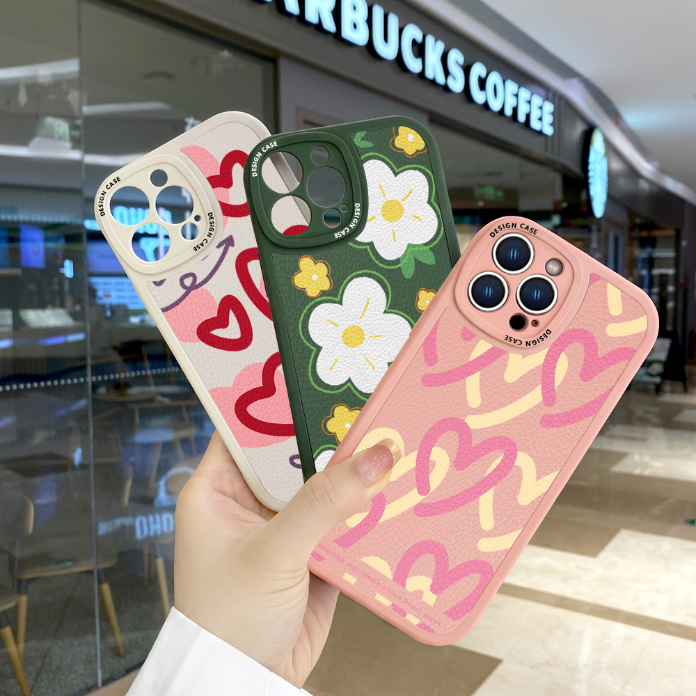 UCUC for OPPO Reno Back Cover INS Style Love Flowers Leather