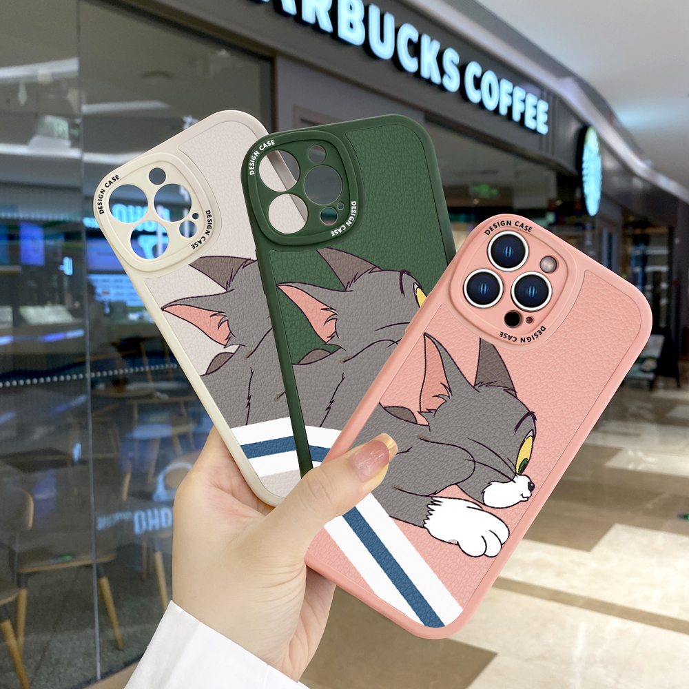 Hontinga for Samsung A15 4G 5G Back Cover PU Leather Cartoon Phone
