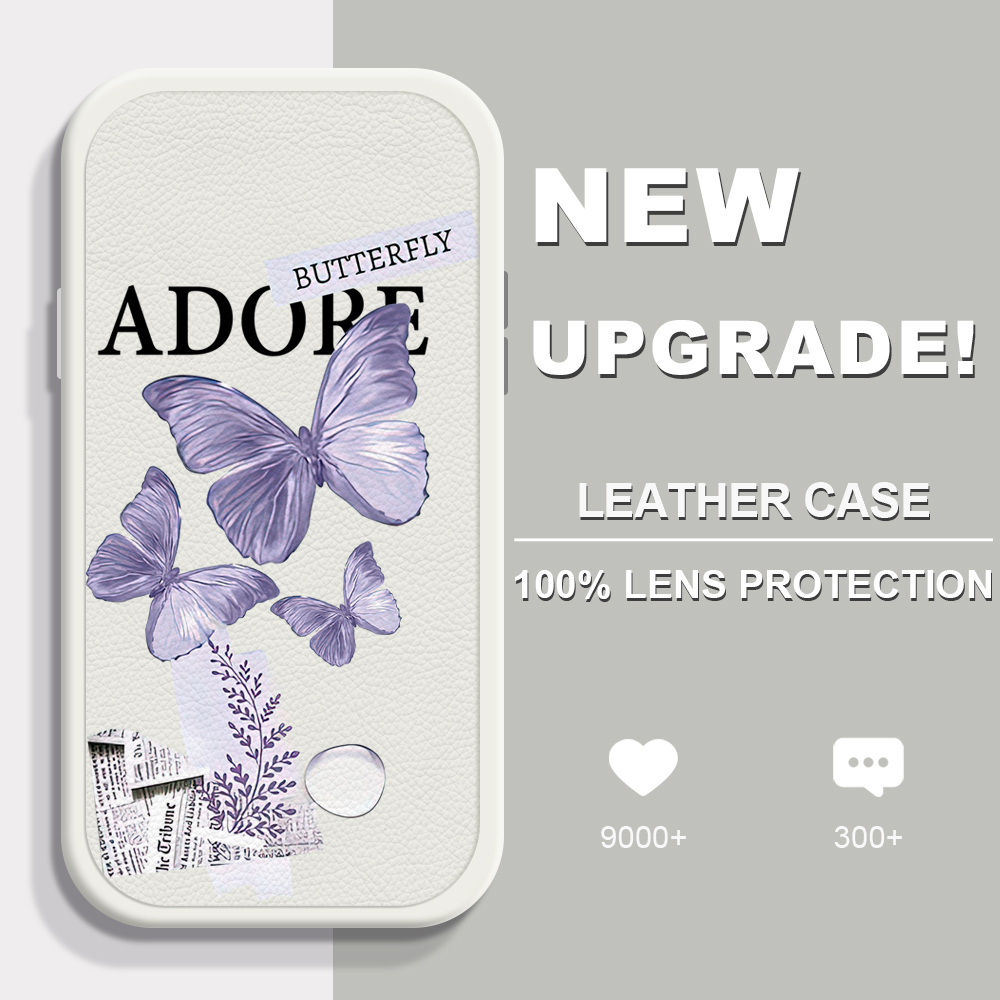 UCUC for iPhone X XS Back Cover Purple Butterfly Leather Phone