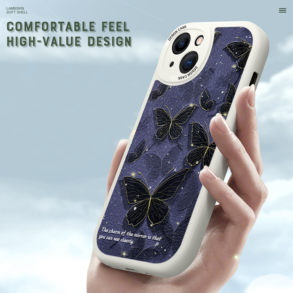 Jizetin for iPhone 6S Back Cover Bright Butterfly Lambskin - Main Image