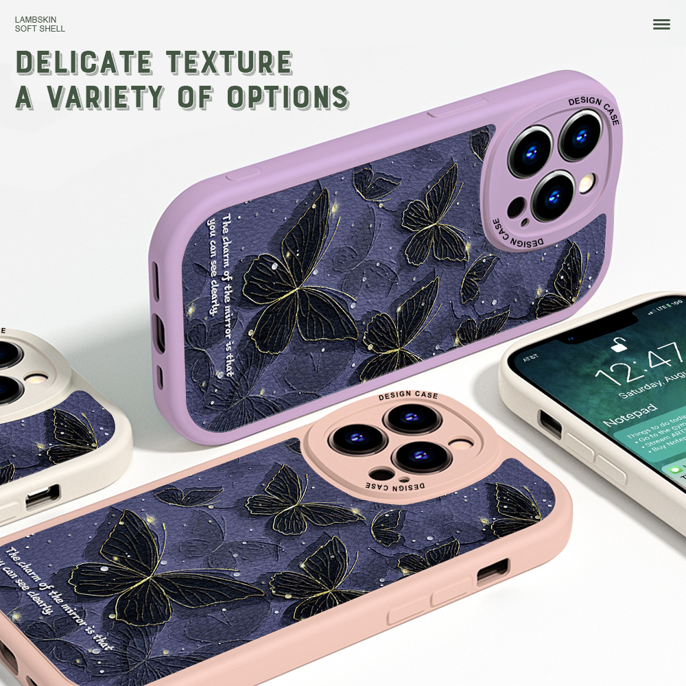 Jizetin for Vivo V15 Pro Back Cover Bright Butterfly Lambskin