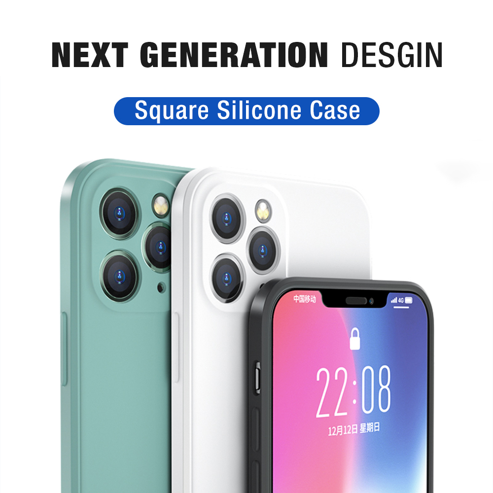 OPPO Reno Z Soft Square Liquid Silicone Phone Casing Full Cover Camera Shockproof Protection Rubber Case. 