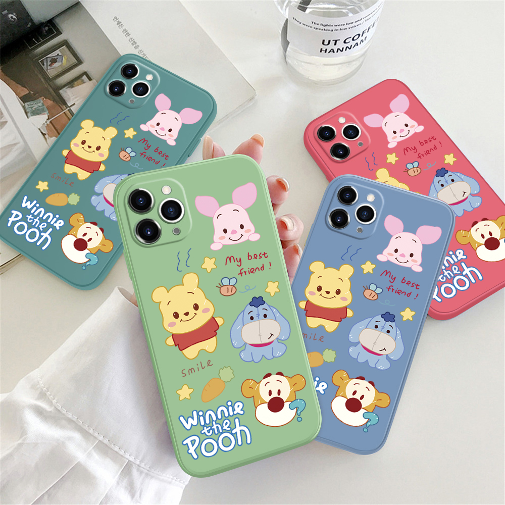 FINDWORLD for iPhone 5S/5/SE Cute Cartoon Pooh Bear Piglet Phone