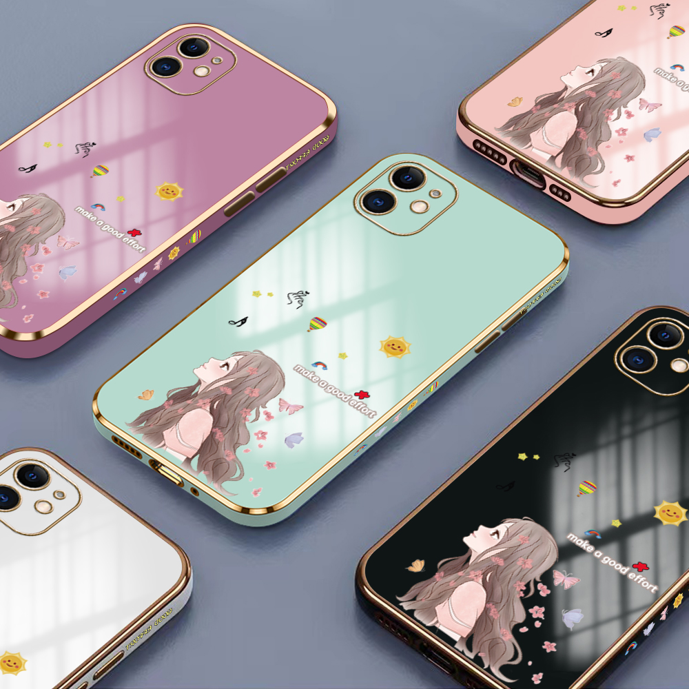 TA for Vivo V15 1819 Back Cover Free Lanyard Charming Girl