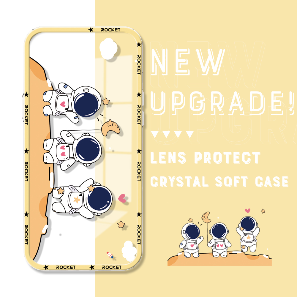 YYDS for iPhone X XS Back Cover Cute Astronaut Transparent